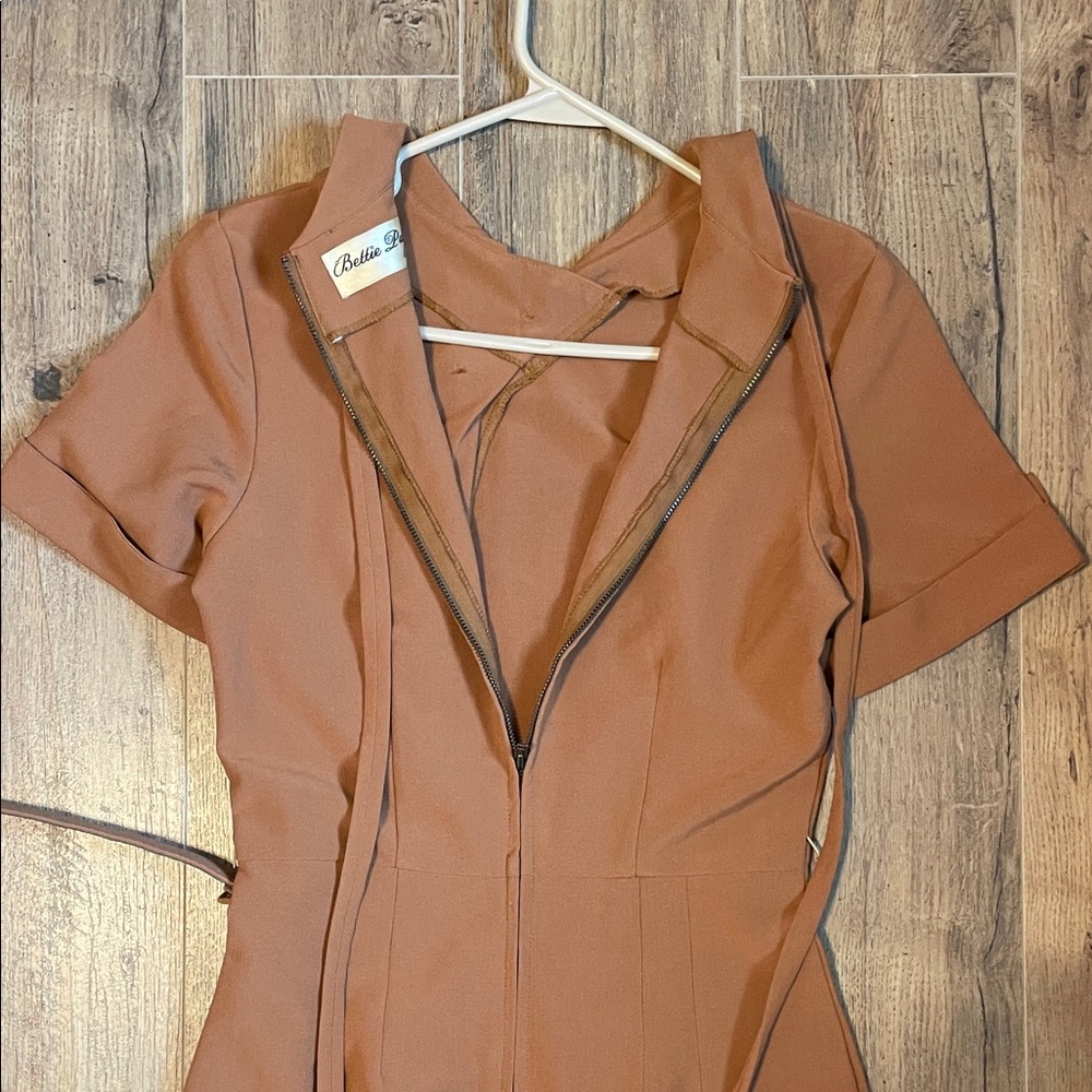 Elegant Brown Bettie Page Dress - Picture 4 of 6